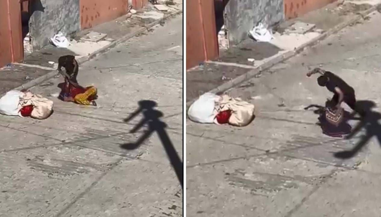 sokakta ortasinda kadina siddet dkKBNLky